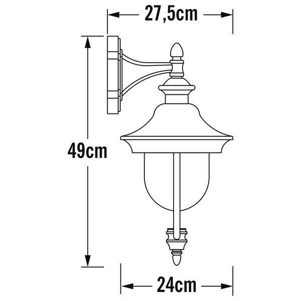 KONSTSMIDE Wandleuchte Parma Unten Geb&uuml;rsteter Edelstahl