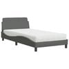vidaXL Bett mit Matratze "Dover" Dunkelgrau 100x200 cm Stoff