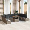 vidaXL Garten-Sofa-Set mit Speicher 11 pcs Grau Poly Rattan