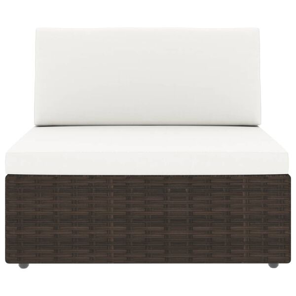 vidaXL 6-tlg. Garten-Lounge-Set mit Kissen Braun Poly Rattan