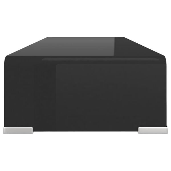 vidaXL TV-Tisch/Bildschirmerhöhung Glas Schwarz 60x25x11 cm