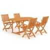 vidaXL 5-tlg. Garten-Essgruppe Massivholz Teak