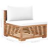 vidaXL 7-tlg. Garten-Lounge-Set mit Kissen Creme Massivholz Teak