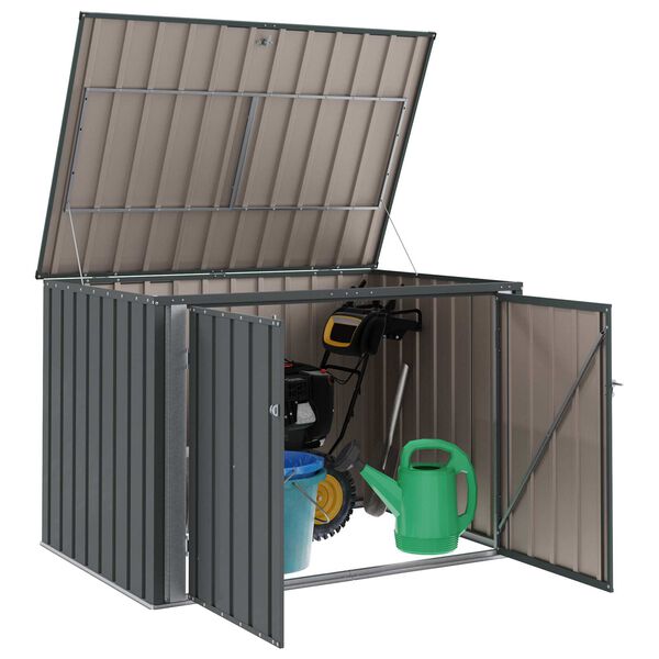 vidaXL Gartenlagerbox Schwarz 151,5 x 107 x 100 cm Stahl