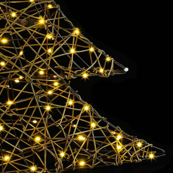 vidaXL Weihnachtsbaum mit 120 LEDs Warmweiß 120 cm Rattan