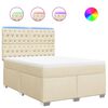 vidaXL Boxspringbett mit Matratze Creme 140x190 cm Stoff
