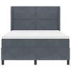 vidaXL Boxspringbett mit Matratze mit LED Dunkelgrau 140 x 200 cm Samt