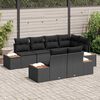 vidaXL Gartensofa-set mit Kissen mit Speicher 7 pcs Schwarz Polyrattan
