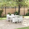 vidaXL Garten Essgruppe 5 pcs Weiß Polt Rattan