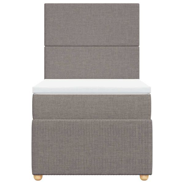 vidaXL Boxspringbett mit Matratze Taupe 80x200 cm Stoff
