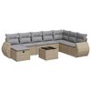vidaXL 9-tlg. Garten-Sofagarnitur mit Kissen Beige Poly Rattan
