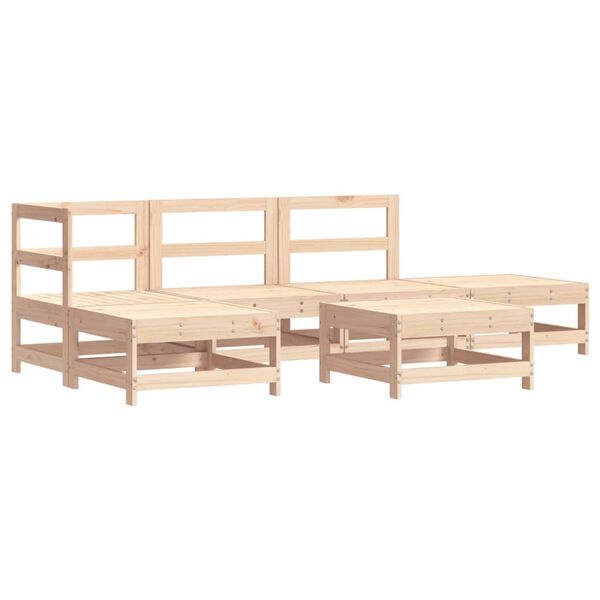 vidaXL 6-tlg. Garten-Lounge-Set Massivholz Kiefer