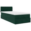 vidaXL Ottoman-Bett mit Matratze Dunkelgr&uuml;n 90x200 cm Samt