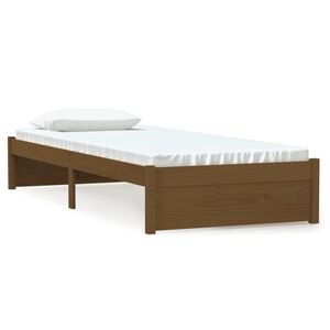 vidaXL Massivholzbett ohne Matratze Honigbraun 75x190 cm
