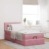 vidaXL Ottoman-Bett mit Matratze Rosa 80x200 cm Samt