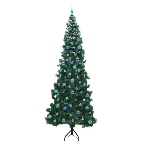 vidaXL Eckiger k&uuml;nstlicher Weihnachtsbaum Gr&uuml;n 240 cm PVC und Metall