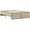 vidaXL Bettgestell Sonoma-Eiche 120x200 cm Holzwerkstoff und Metall