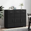vidaXL Sideboard mit Regal Schwarz 88,5 x 30,5 x 73 cm Holzwerkstoff