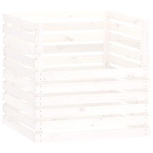 vidaXL Komposter Wei&szlig; 80x80x78 cm Massivholz Kiefer