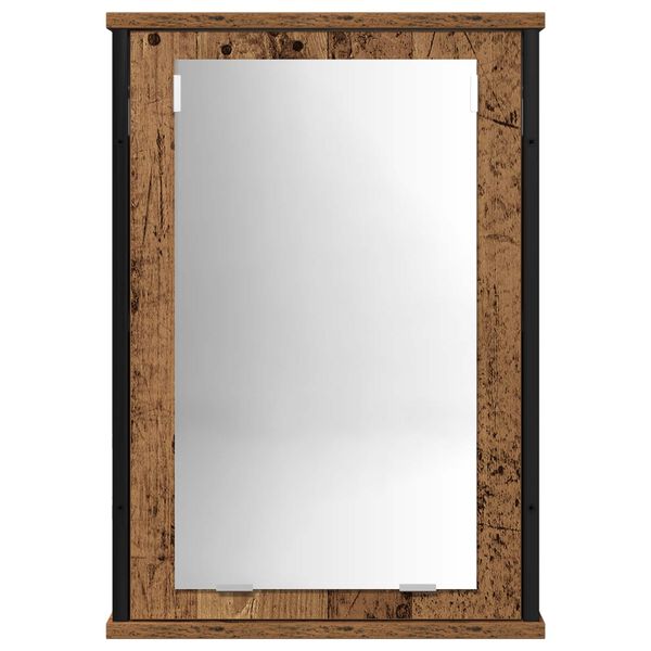 vidaXL Badezimmerm&ouml;bel-Set mit Regal mit T&uuml;r 2 pcs Braun Holzwerkstoff