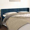vidaXL Kopfteil mit Ohren Dunkelblau 183x16x78/88 cm Samt