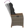 vidaXL Verstellbarer Gartenstuhl Grau und Dunkelgrau Poly-Rattan
