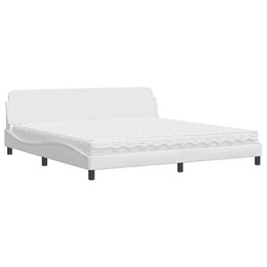 vidaXL Bett mit Matratze "Dover" Wei&szlig; 200x200 cm Kunstleder