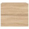 vidaXL Wand-Nachttisch mit LED-Leuchten Sonoma-Eiche