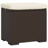 vidaXL Hocker mit Kissen Braun 40x30x40 cm Poly Rattan