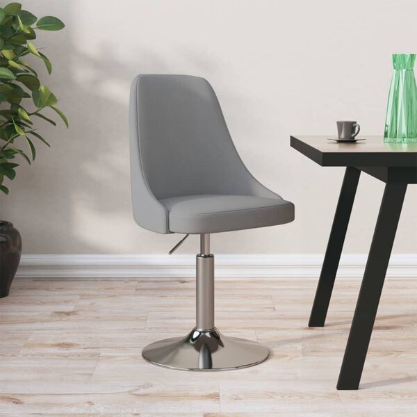 vidaXL Esszimmerstuhl Drehbar Hellgrau Stoff