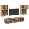 vidaXL TV-Wandschrank-Set mit LED-Lichtern mit LED 7 pcs Artisan-Eiche