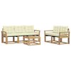 vidaXL Outdoor-Sofagarnitur 6 stk. Wei&szlig; und Creme