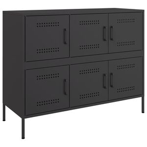 vidaXL Sideboard Schwarz 100,5x39x79 cm Stahl