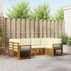 vidaXL Sofagarnituren 6 pcs Natur und Creme Massivholz Akazie