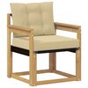 vidaXL Outdoor-Sofa Massives Akazienholz und Textilene Wei&szlig;