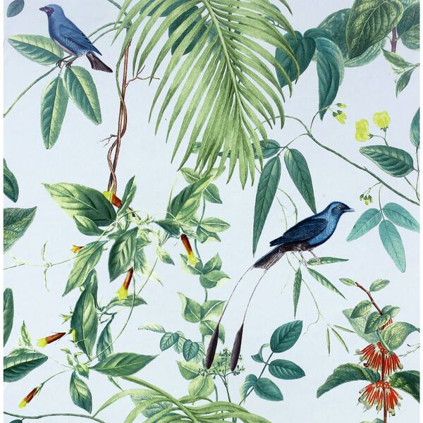 DUTCH WALLCOVERINGS Tapete Exotic Garden Blau und Gr&uuml;n