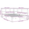 vidaXL Massivholzbett mit Regal ohne Matratze Wachsbraun 120x190 cm
