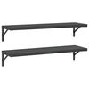vidaXL Wandregale 2 Stk. 100x30 cm Schwarz Edelstahl