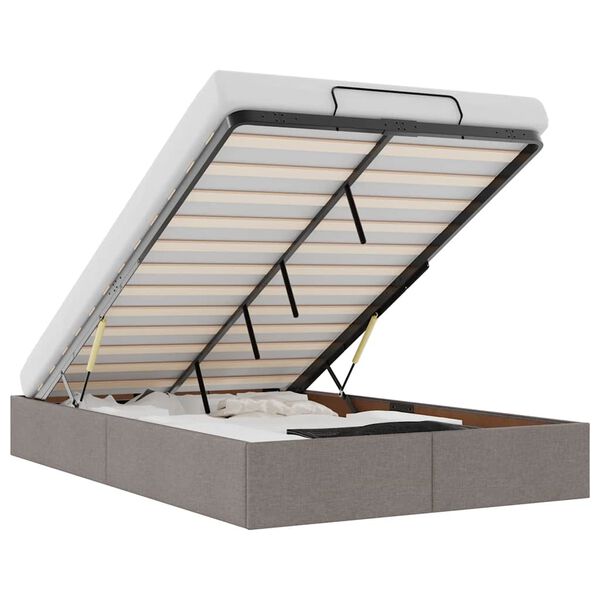 vidaXL Ottoman-Bett ohne Matratze Taupe 120x200 cm Stoff