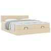 vidaXL Ottoman-Bett mit Matratzen Creme 200x200 cm Stoff