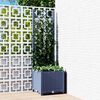 vidaXL Garten-Pflanzgef&auml;&szlig; mit Spalier Blaugrau 40 x 40 x 136 cm PP