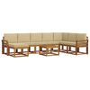 vidaXL Outdoor-Sofagarnitur mit Kissen 9 pcs Natur und Beige