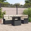 vidaXL Gartensofa-set mit Kissen 6 pcs Schwarz Poly-Rattan