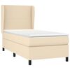 vidaXL Boxspringbett mit Matratze Creme 90x200 cm Stoff