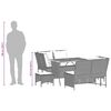 vidaXL 5-tlg. Garten-Sofagarnitur mit Kissen Grau Poly Rattan