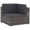 vidaXL 6-tlg. Garten-Lounge-Set mit Auflagen Poly Rattan Grau