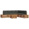 vidaXL 7 stk. Outdoor-Sofagarnitur Massives Akazienholz und Polyester