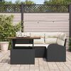 vidaXL Garten-Sofa-Set mit Kissen 5 pcs Schwarz und Creme