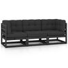 vidaXL 3-Sitzer-Gartensofa mit Kissen Kiefer Massivholz