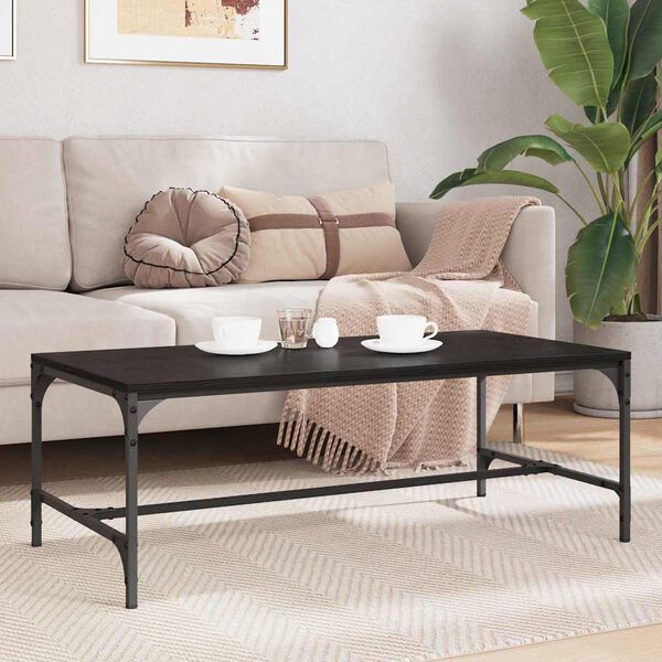 vidaXL Couchtisch Schwarz Eichen-Optik 100 x 50 x 35 cm Holzwerkstoff
